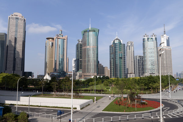 【上海陆家嘴金融区的城市风光3摄影图片