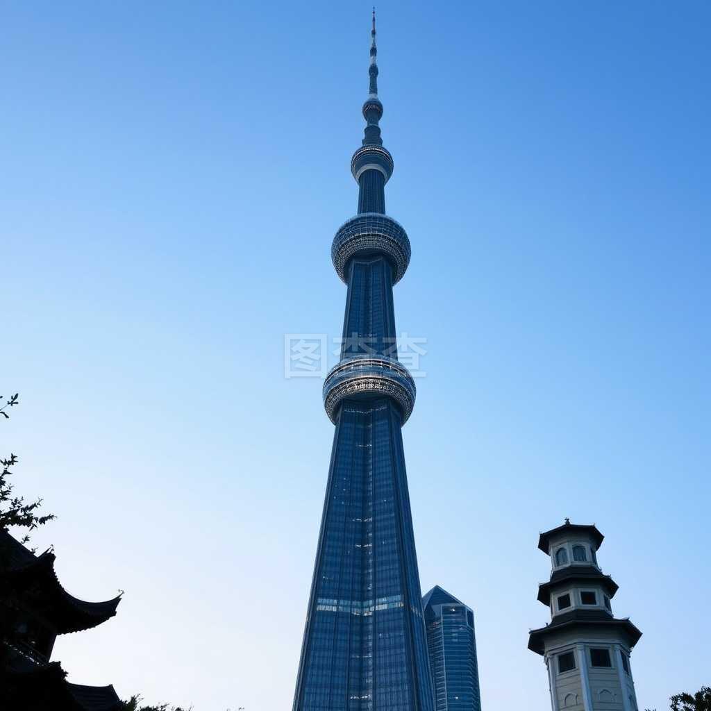 上海新旧上海塔和豫园